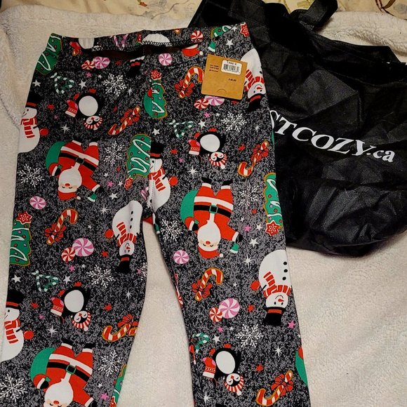 fleece Christmas print leggings (with tote bag) - Picture 1 of 1